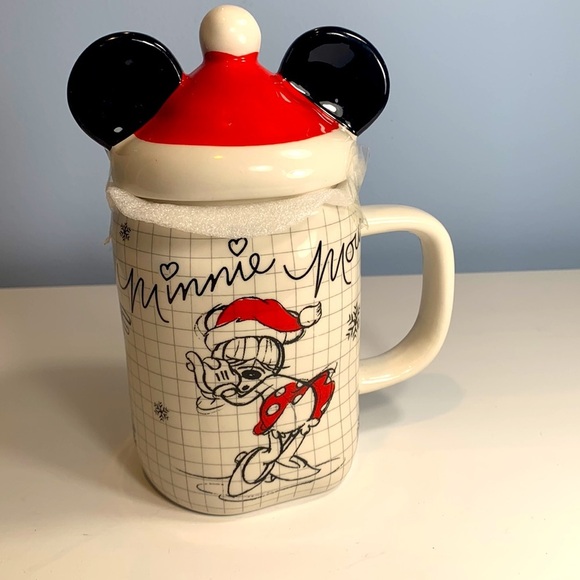 Minnie Mouse Christmas Sketchbook Mug With Topper by DISNEY NEW - Picture 2 of 6